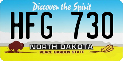 ND license plate HFG730