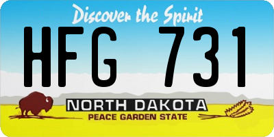 ND license plate HFG731