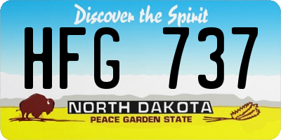ND license plate HFG737