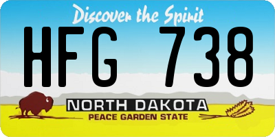 ND license plate HFG738