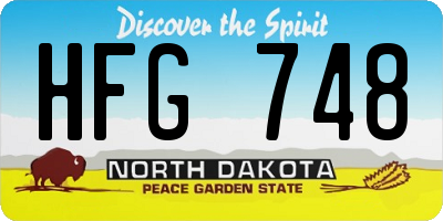 ND license plate HFG748