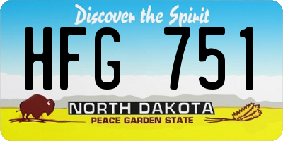 ND license plate HFG751