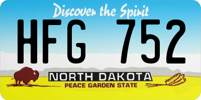 ND license plate HFG752