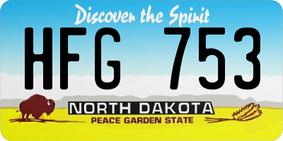 ND license plate HFG753