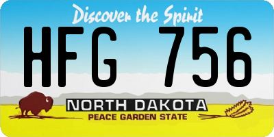 ND license plate HFG756