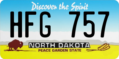 ND license plate HFG757