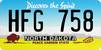 ND license plate HFG758
