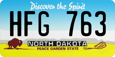 ND license plate HFG763