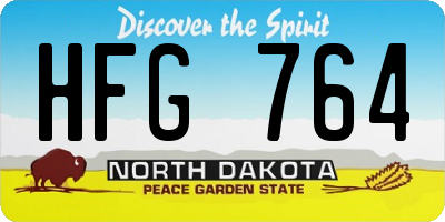 ND license plate HFG764