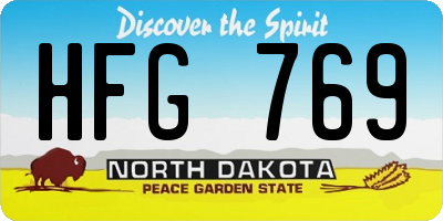 ND license plate HFG769