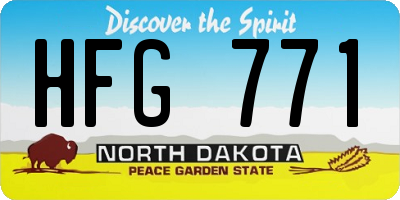 ND license plate HFG771