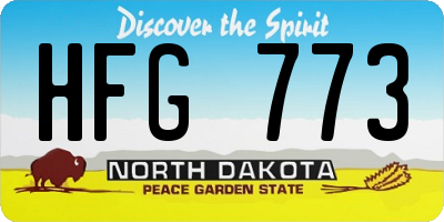 ND license plate HFG773