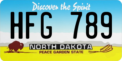 ND license plate HFG789