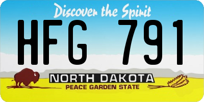 ND license plate HFG791