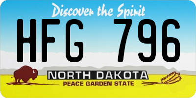 ND license plate HFG796