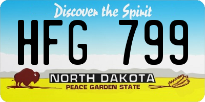 ND license plate HFG799