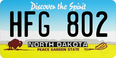 ND license plate HFG802