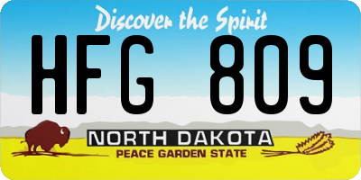 ND license plate HFG809