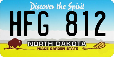 ND license plate HFG812