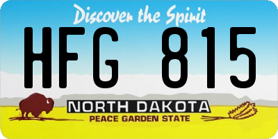 ND license plate HFG815
