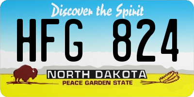 ND license plate HFG824