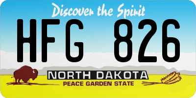 ND license plate HFG826