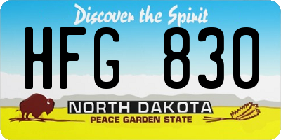 ND license plate HFG830