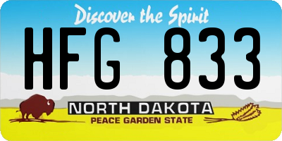 ND license plate HFG833