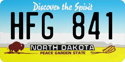 ND license plate HFG841
