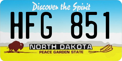 ND license plate HFG851