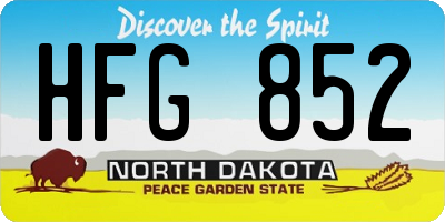 ND license plate HFG852