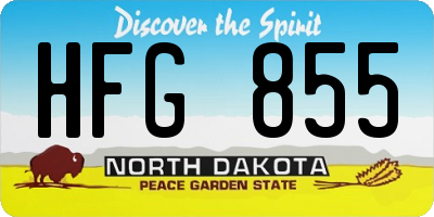 ND license plate HFG855