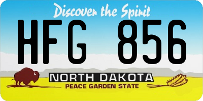 ND license plate HFG856