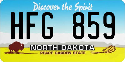 ND license plate HFG859