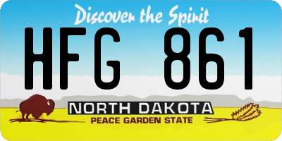 ND license plate HFG861