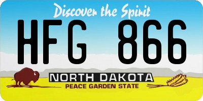 ND license plate HFG866
