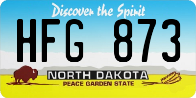 ND license plate HFG873