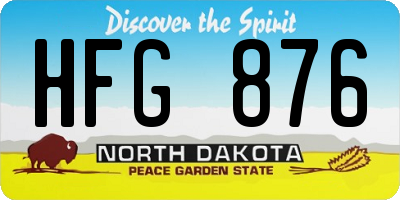 ND license plate HFG876