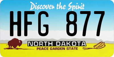 ND license plate HFG877
