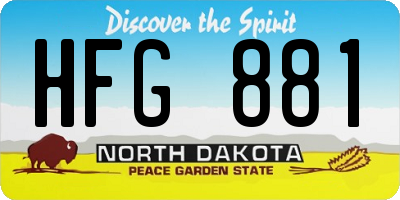 ND license plate HFG881