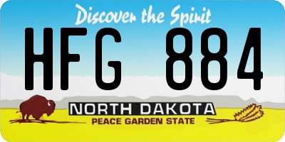 ND license plate HFG884
