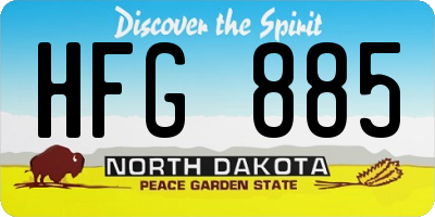 ND license plate HFG885