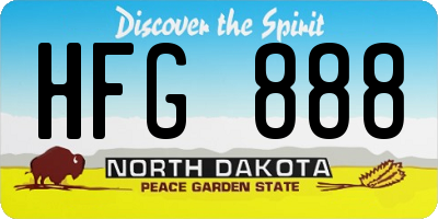 ND license plate HFG888