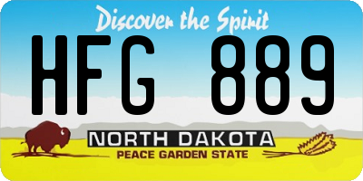 ND license plate HFG889