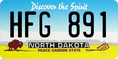 ND license plate HFG891