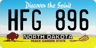 ND license plate HFG896
