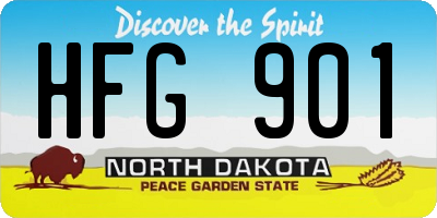 ND license plate HFG901