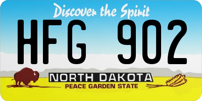 ND license plate HFG902