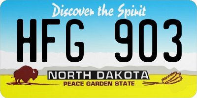 ND license plate HFG903