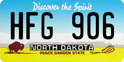 ND license plate HFG906